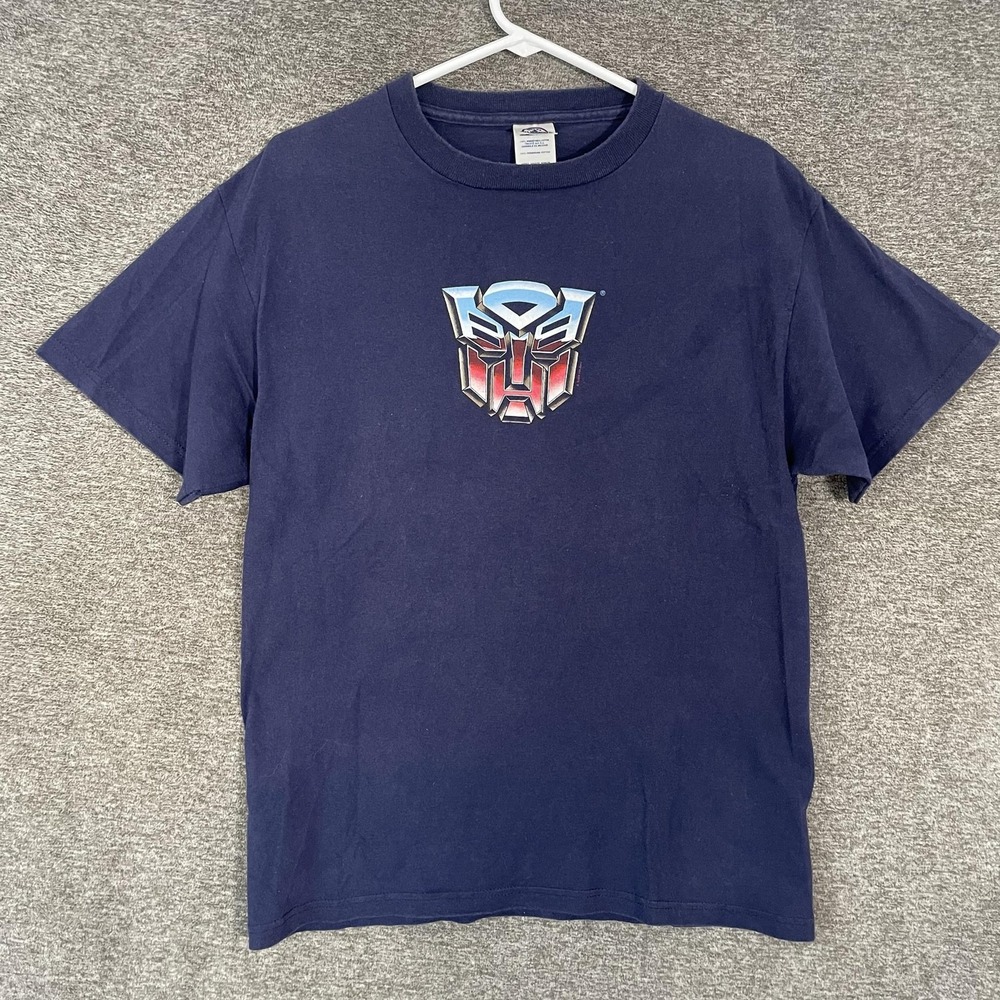 Vintage Transformers Shirt Mens M Blue Autobot Logo Graphic Tee 1999 Hasbro